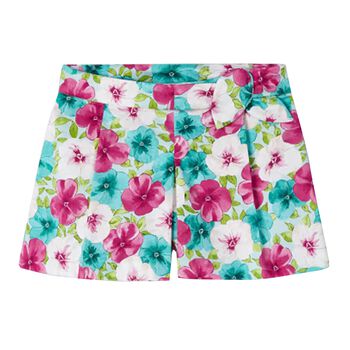 Girls Blue & Pink Floral Shorts