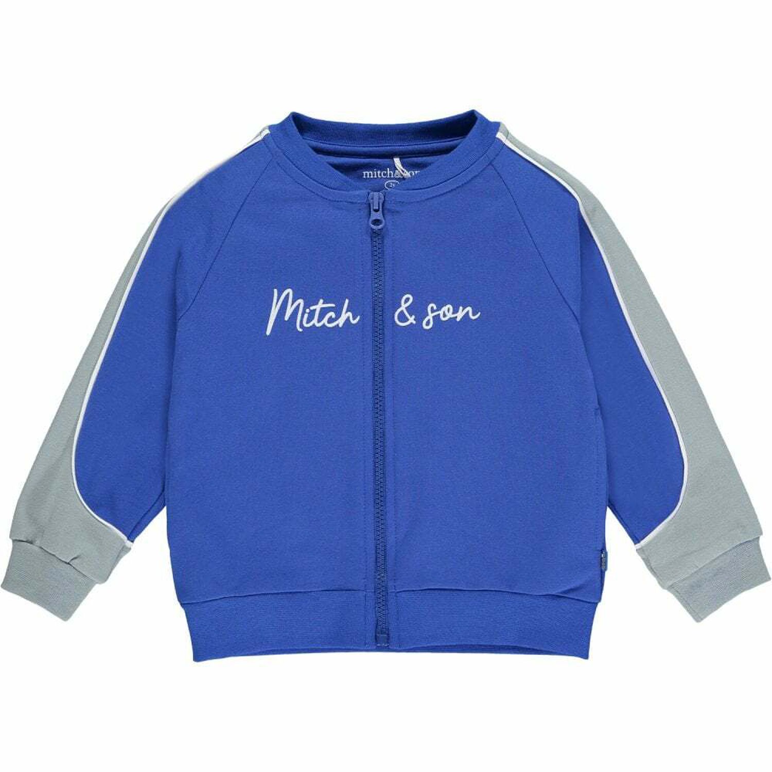 Boys Blue & Grey Logo Tracksuit, 1, hi-res