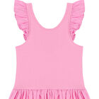 Girls Pink Ruffled Dress, 1, hi-res