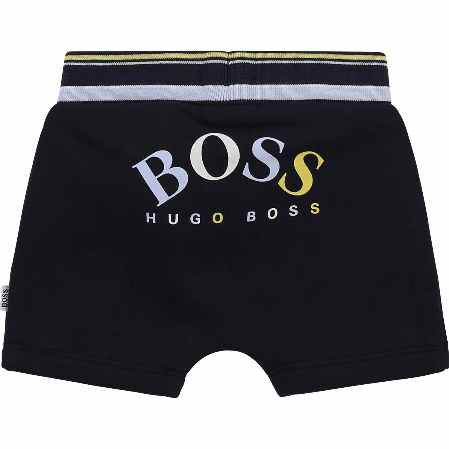 Baby Boys Navy Blue Logo Shorts, 1, hi-res