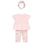 Baby Girls Pink Teddy Bear Leggings Set, 2, hi-res