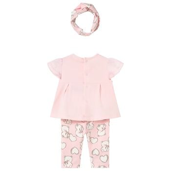 Baby Girls Pink Teddy Bear Leggings Set