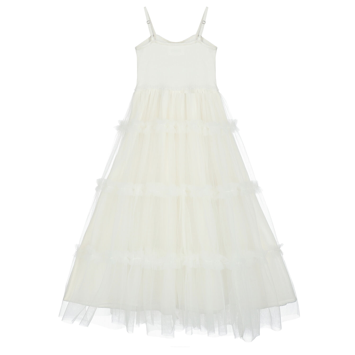 Girls Ivory Floral Tulle Dress, 1, hi-res