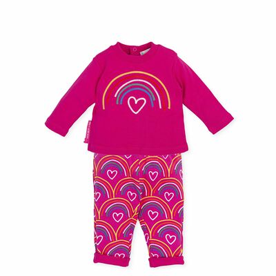 Younger Girls Pink Rainbow Tracksuit