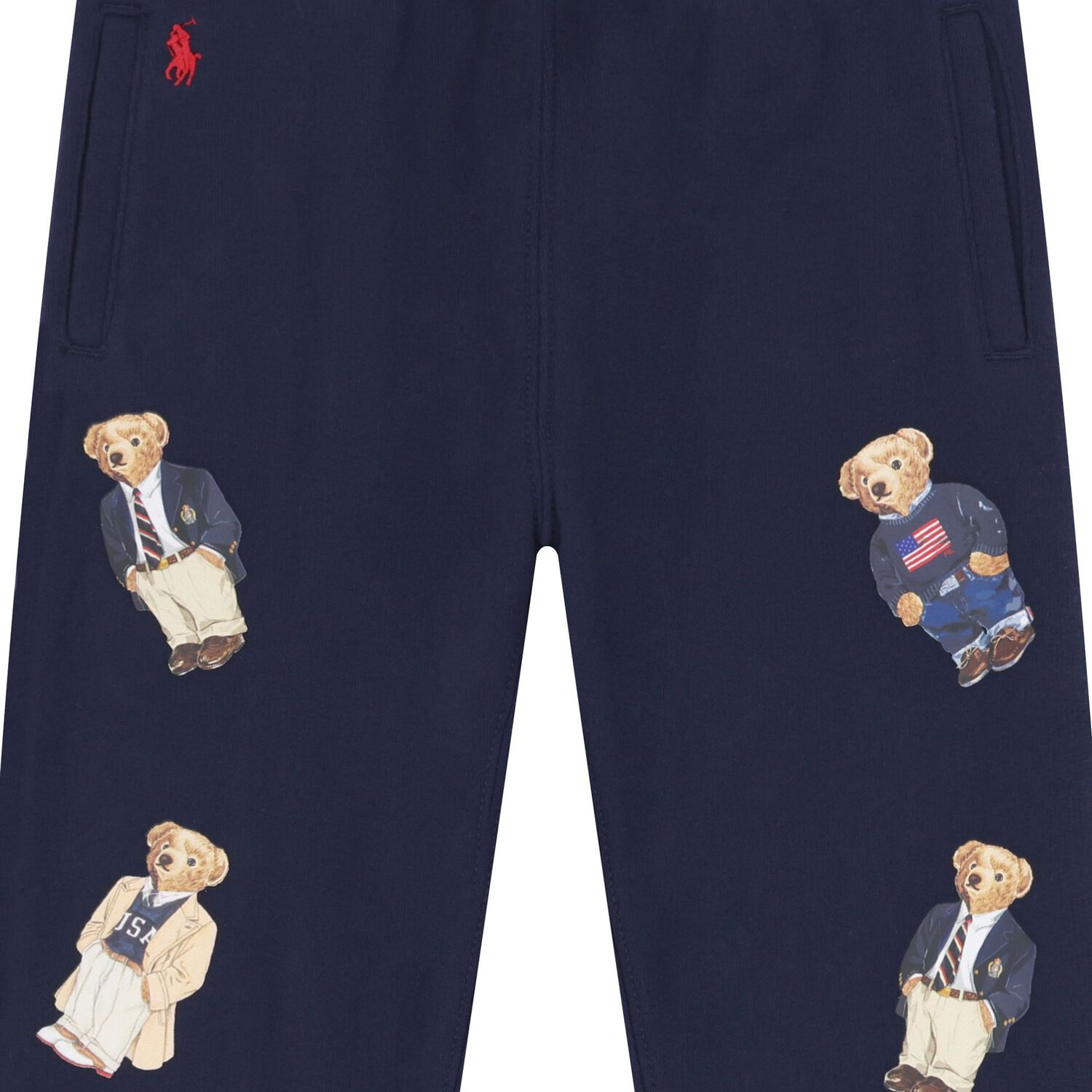 Girls Navy Blue Polo Bear Joggers, 1, hi-res image number null