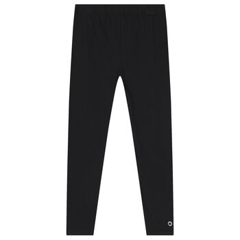 Girls Black Logo Leggings