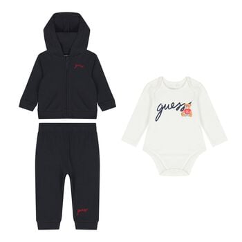Baby Boys Navy Blue & White Logo Tracksuit Set