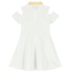 Girls White & Yellow FF Logo Polo Dress, 1, hi-res