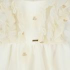 Girls Ivory Tulle Ruffled Dress, 1, hi-res