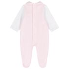Baby Girls White & Pink Rabbit Babygrow, 2, hi-res