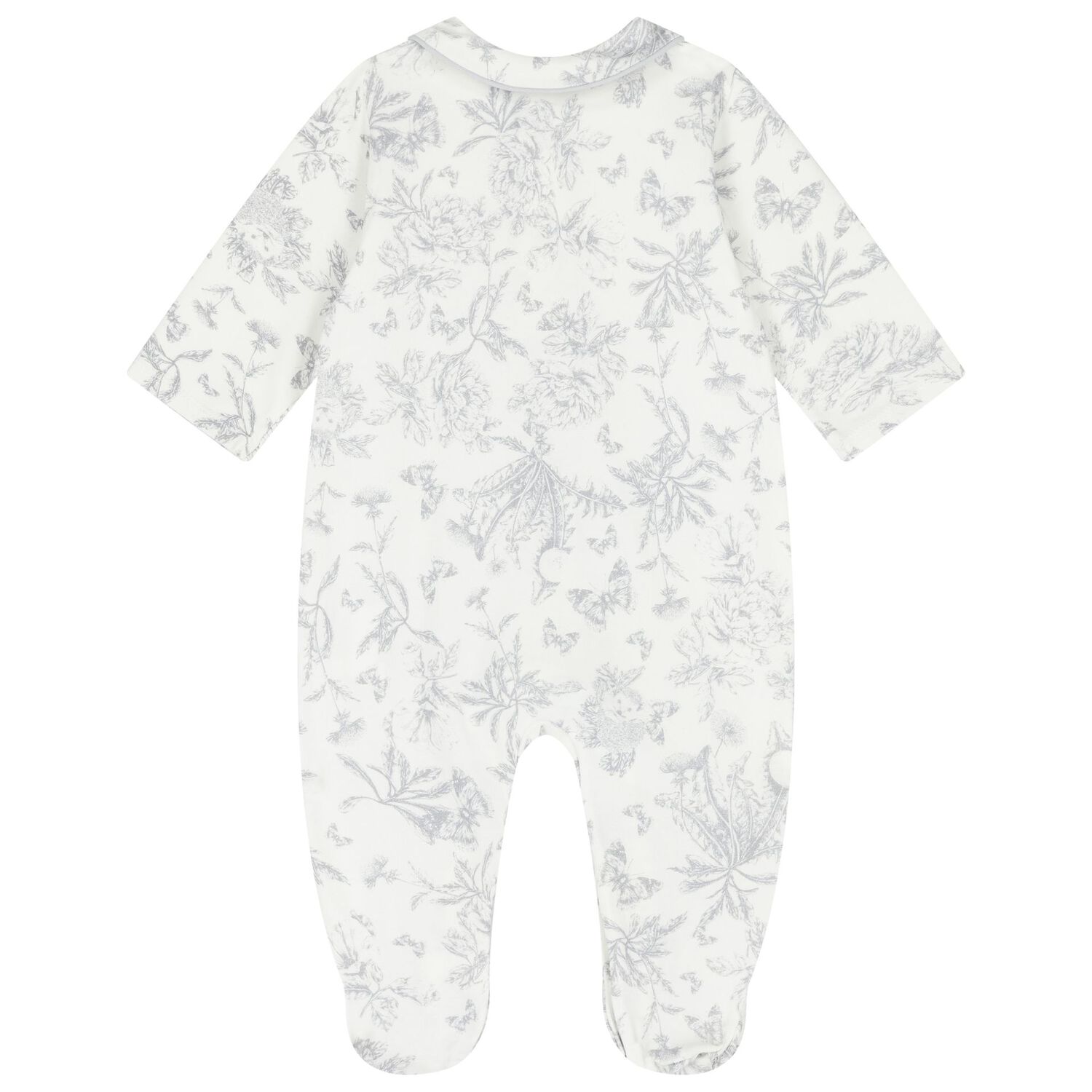 Ivory & Grey Toile De Jouy Babygrow, 1, hi-res