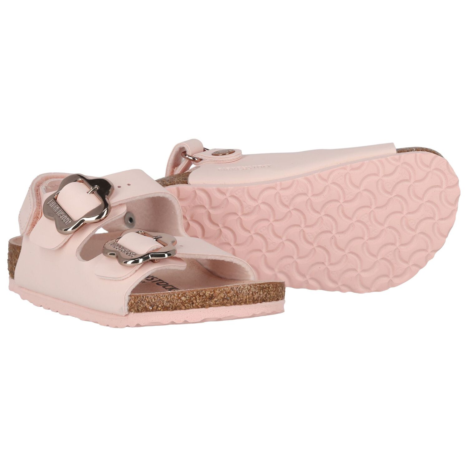 Girls Pink Milano Flower Sandals, 1, hi-res