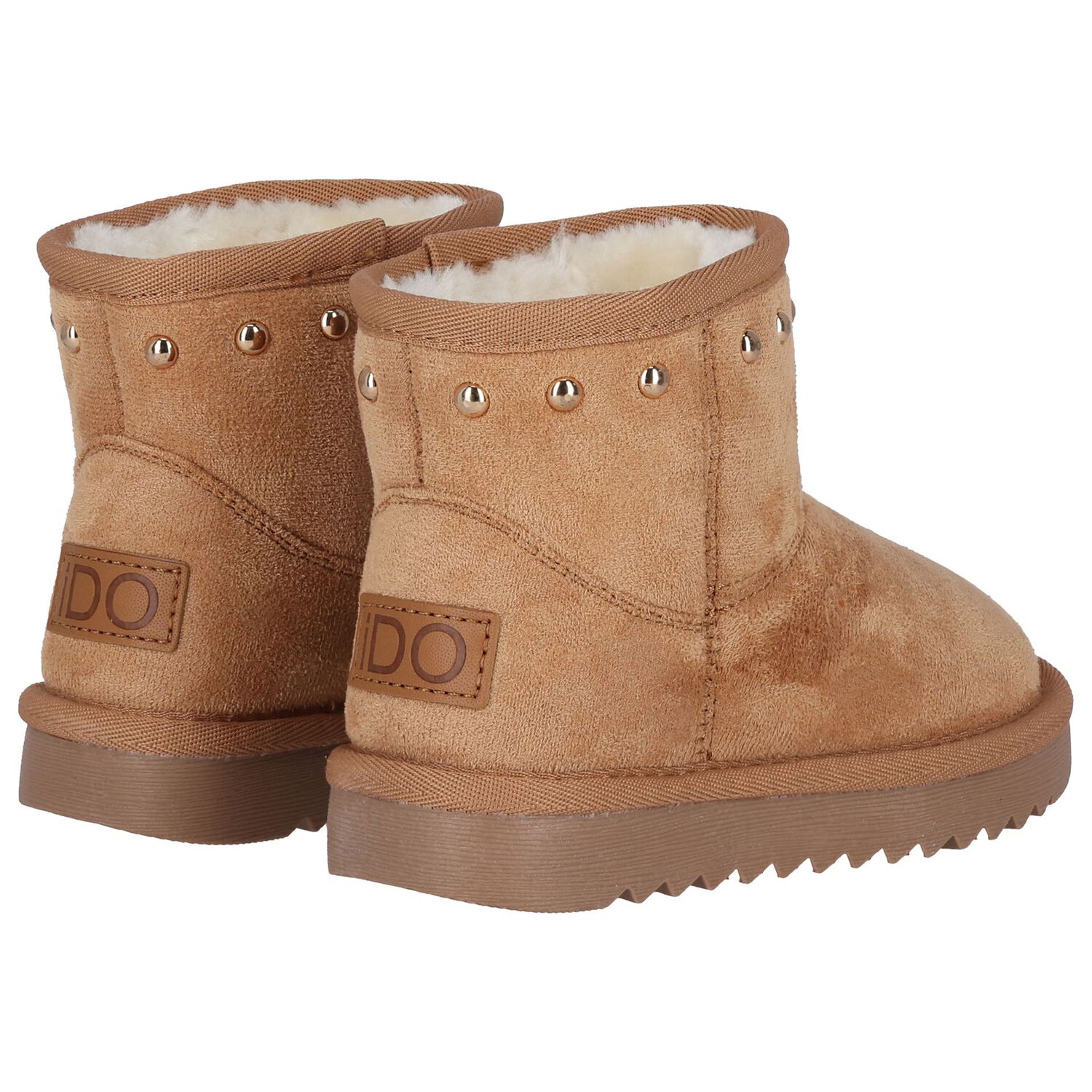 Girls Beige Logo Suede Boots, 1, hi-res