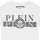 Boys White Logo T-Shirt, 1, hi-res