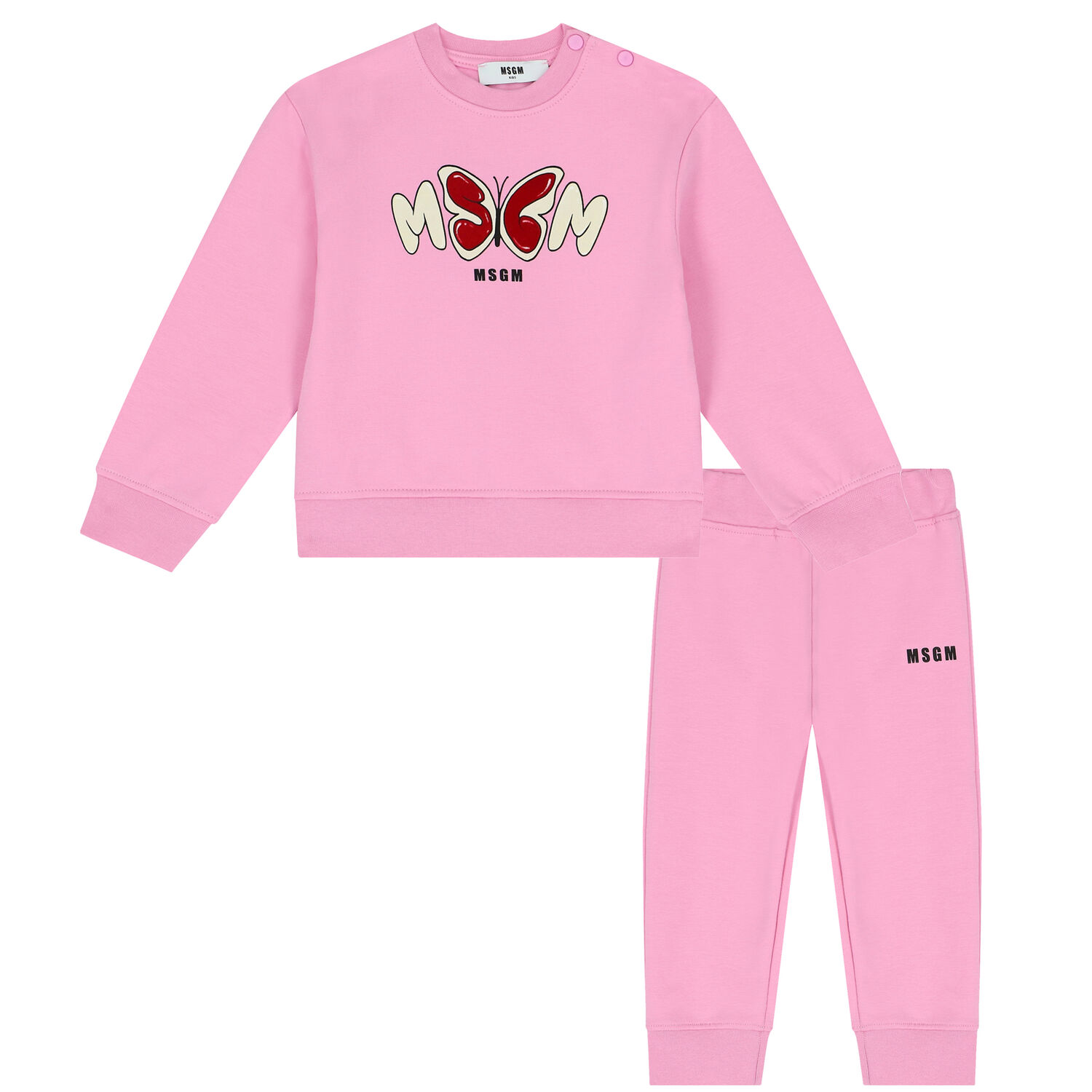 Younger Girls Pink Logo Tracksuit, 1, hi-res