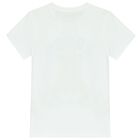 Girls White Logo Teddy Bear T-Shirt, 1, hi-res