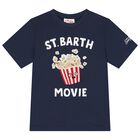 Boys Navy Blue Popcorn T-Shirt, 1, hi-res