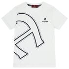 Boys White Logo T-Shirt, 1, hi-res