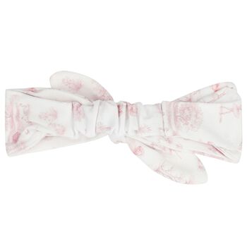 Baby Girls White & Pink Swan Bow Headband