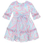 Girls Blue & Pink Dress, 1, hi-res