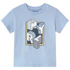 Younger Boys Blue Logo T-Shirt, 1, hi-res