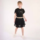Girls Black Tulle Skirt, 1, hi-res