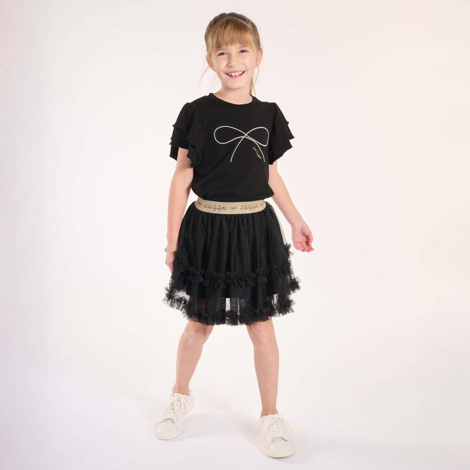 Girls Black Tulle Skirt, 1, hi-res image number null