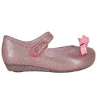 Younger Girls Pink Bow Jelly Shoes, 1, hi-res
