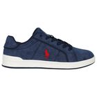 Boys Navy Blue Logo Trainers, 1, hi-res
