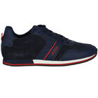 Boys Navy Logo Trainers, 1, hi-res