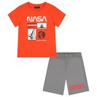 Boys Red & Grey Nasa Shorts Set, 2, hi-res