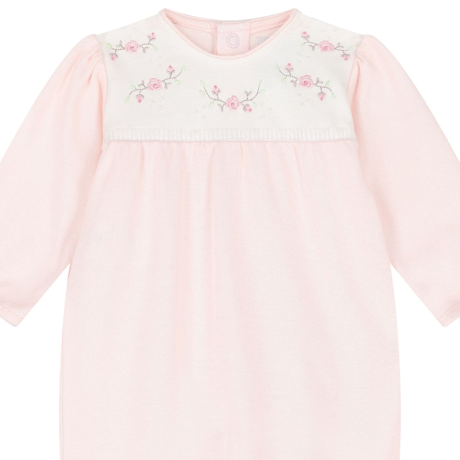 Baby Girls Pink & White Floral Babygrow, 1, hi-res