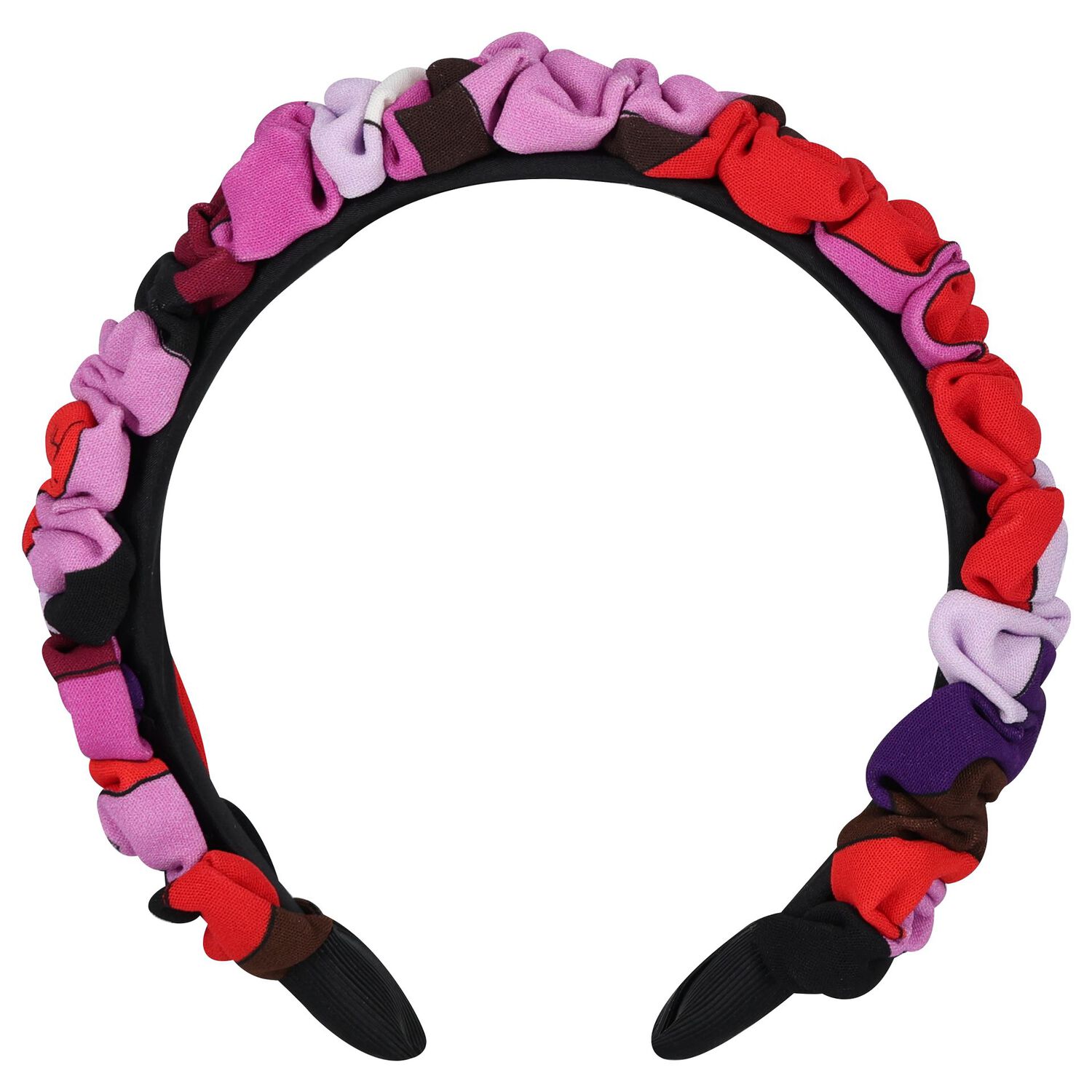 Girls Multi-Coloured Ruffled Orchidee Headband, 2, hi-res