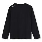 Boys Black Ikonik Karl Long Sleeve Top, 1, hi-res