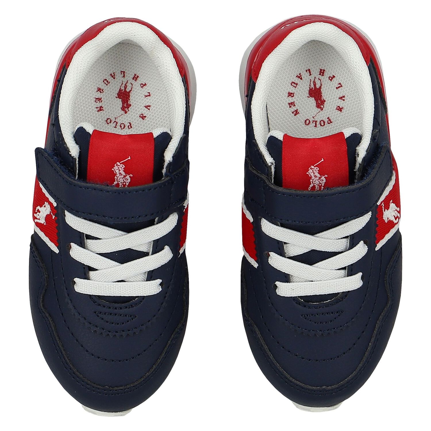 Boys Navy Blue & Red Trainers, 1, hi-res