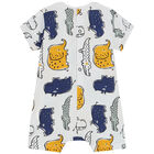 Baby Boys White Animals Romper, 1, hi-res