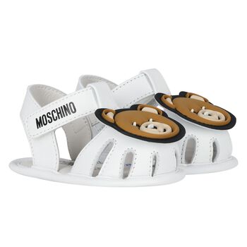 White Teddy Bear Baby Sandals
