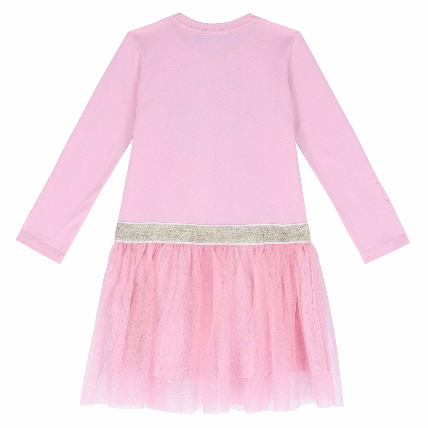 Girls Pink Tulle Logo Dress, 2, hi-res