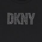 Girls Black Studded Logo T-Shirt, 1, hi-res
