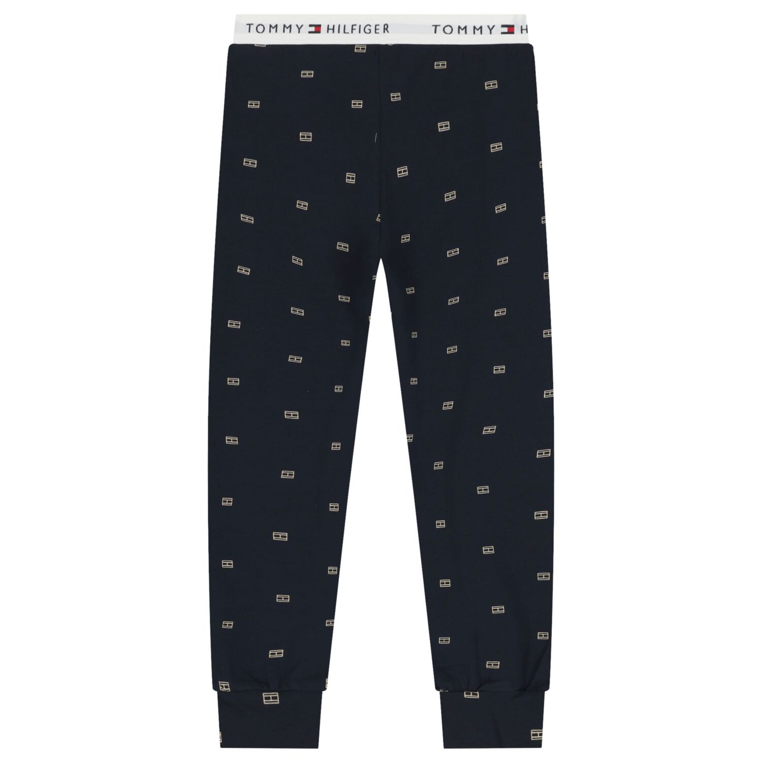 Boys White & Navy Blue Logo Pyjamas, 1, hi-res