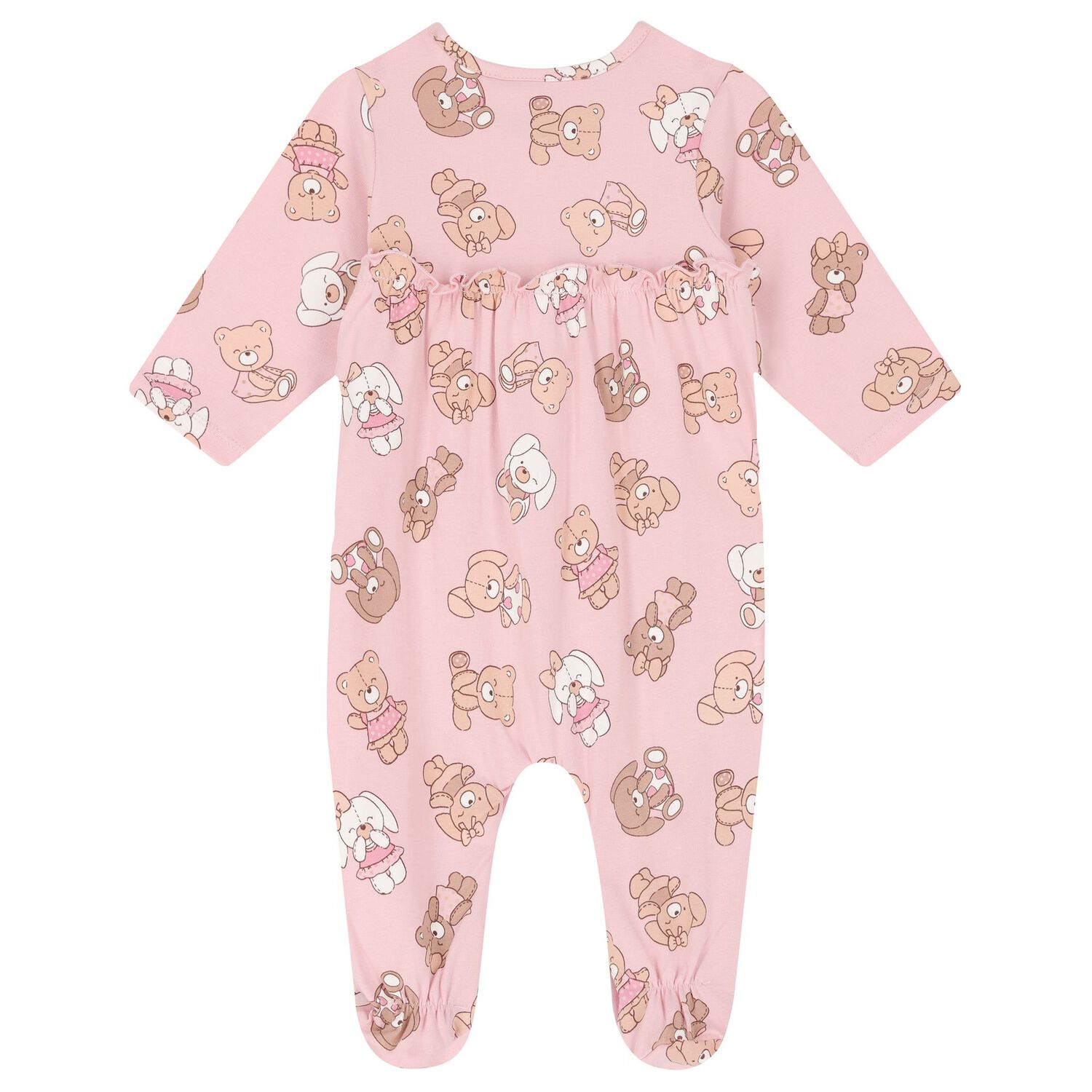 Baby Girls Pink Teddy Bear Babygrows ( 2-Pack ), 2, hi-res