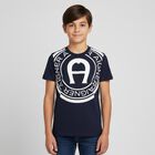 Boys Navy Blue Logo T-Shirt, 2, hi-res