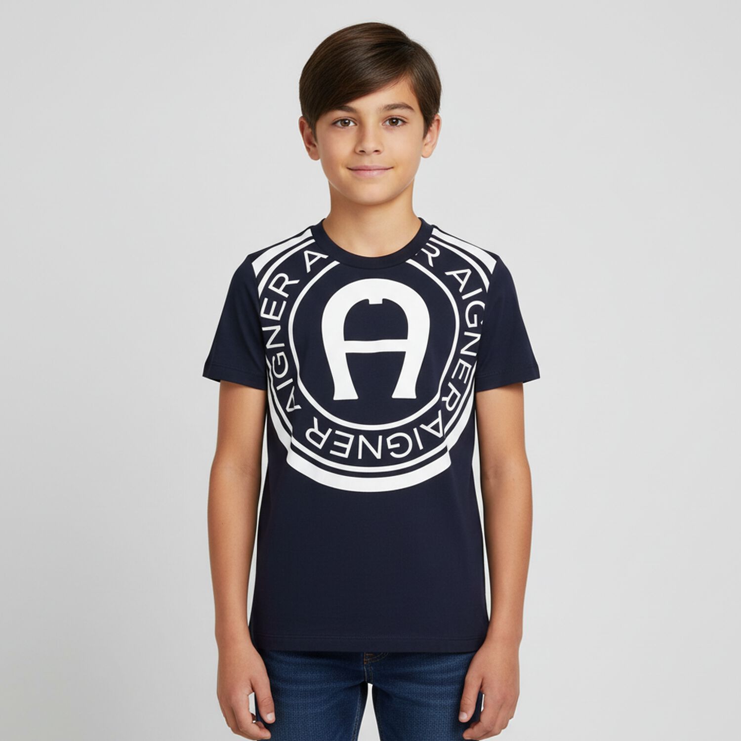 Boys Navy Blue Logo T-Shirt, 2, hi-res image number null