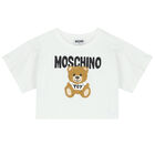 Girls White & Red Teddy Logo Skirt Set, 1, hi-res