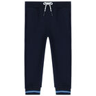 Younger Boys Navy, Ivory & Blue Tracksuit, 1, hi-res