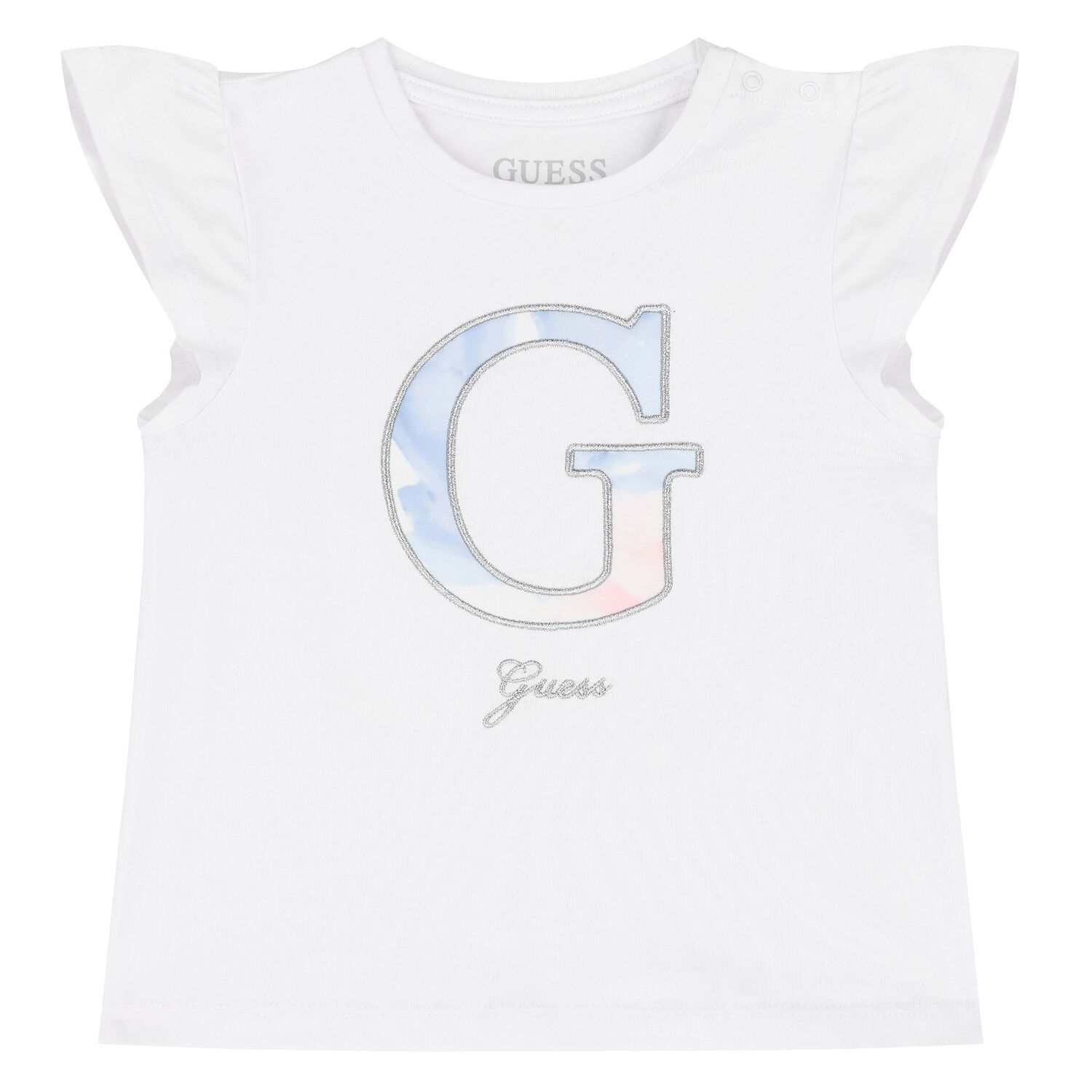 Baby Girls White & Pink Chiffon Skirt Set, 1, hi-res