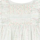 Baby Girls White Floral Stripe Dress, 1, hi-res