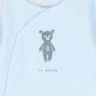 Boys Blue Velour Babygrow, 1, hi-res