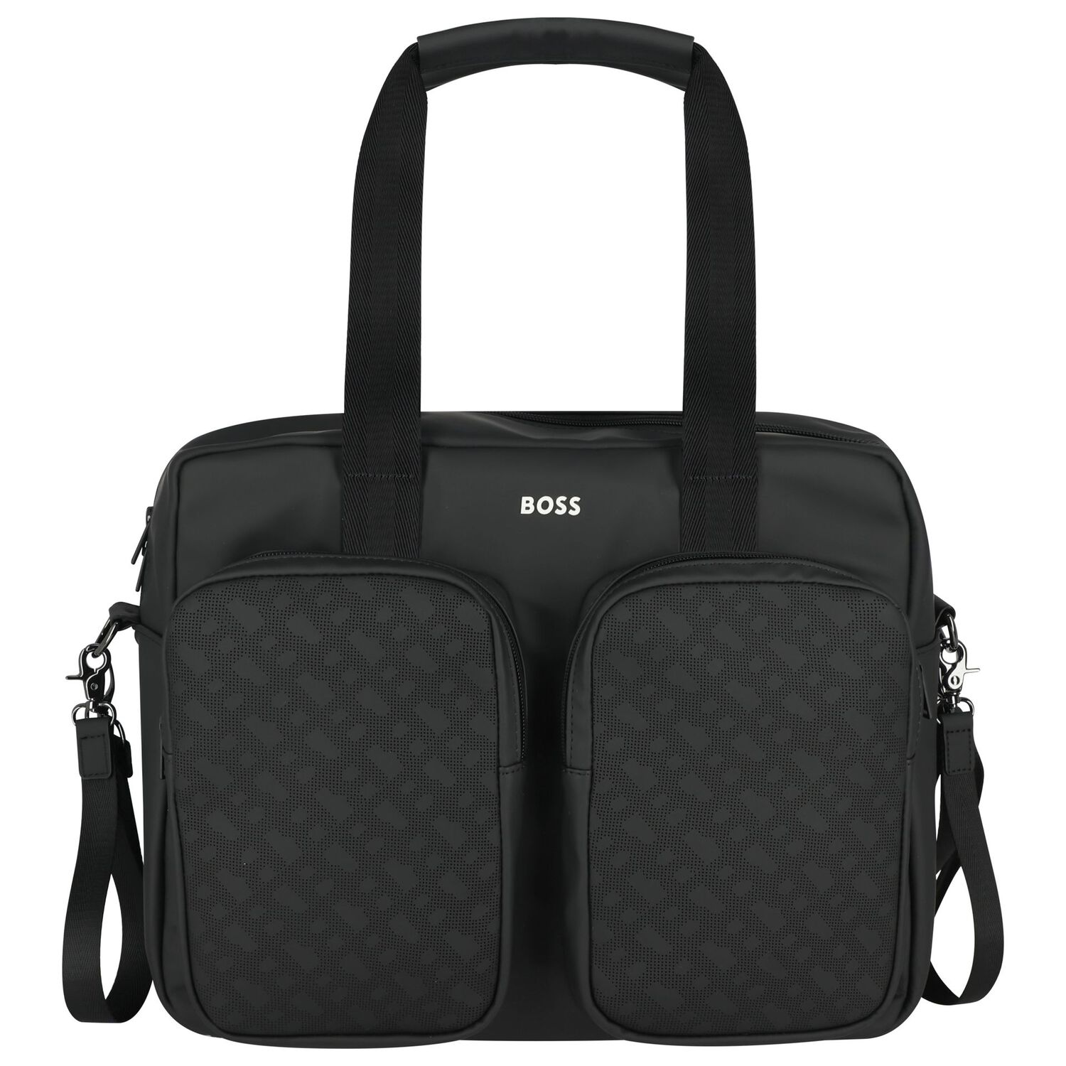 Black Logo Baby Changing Bag, 1, hi-res