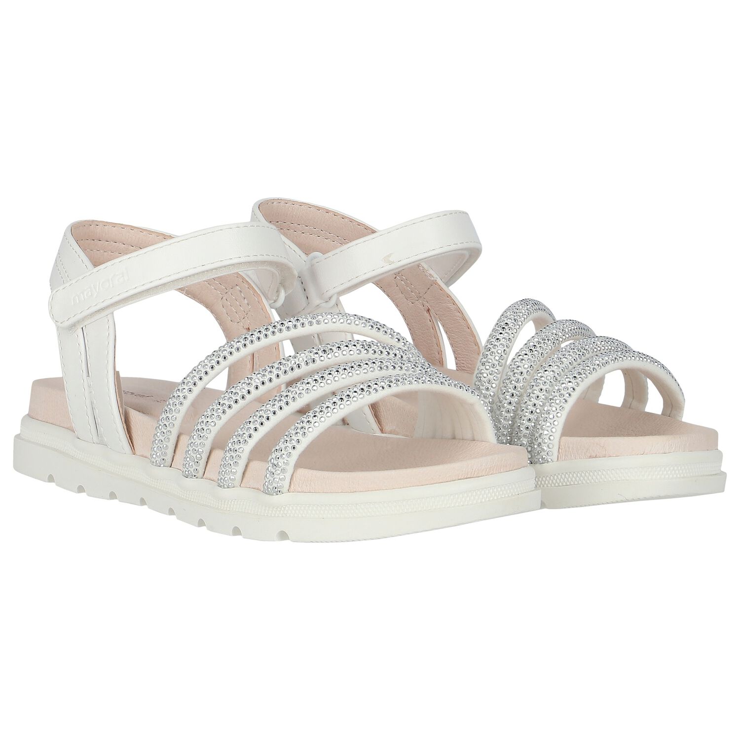 Girls Silver Sandals, 2, hi-res